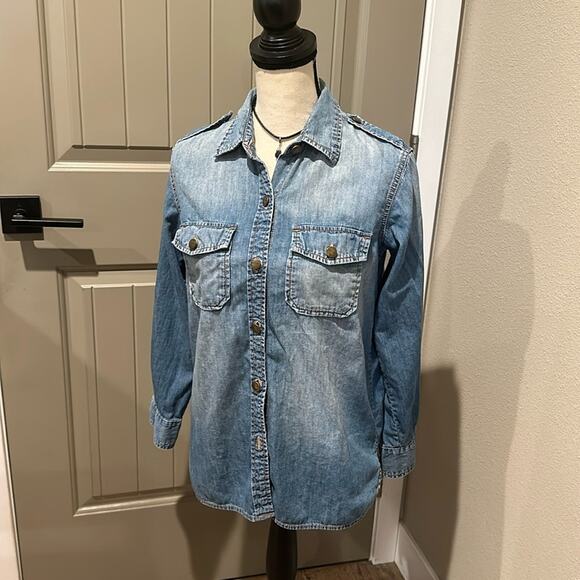 CURRENT/ELLIOT Denim Shirt, Sz 1 - Picture 2 of 9